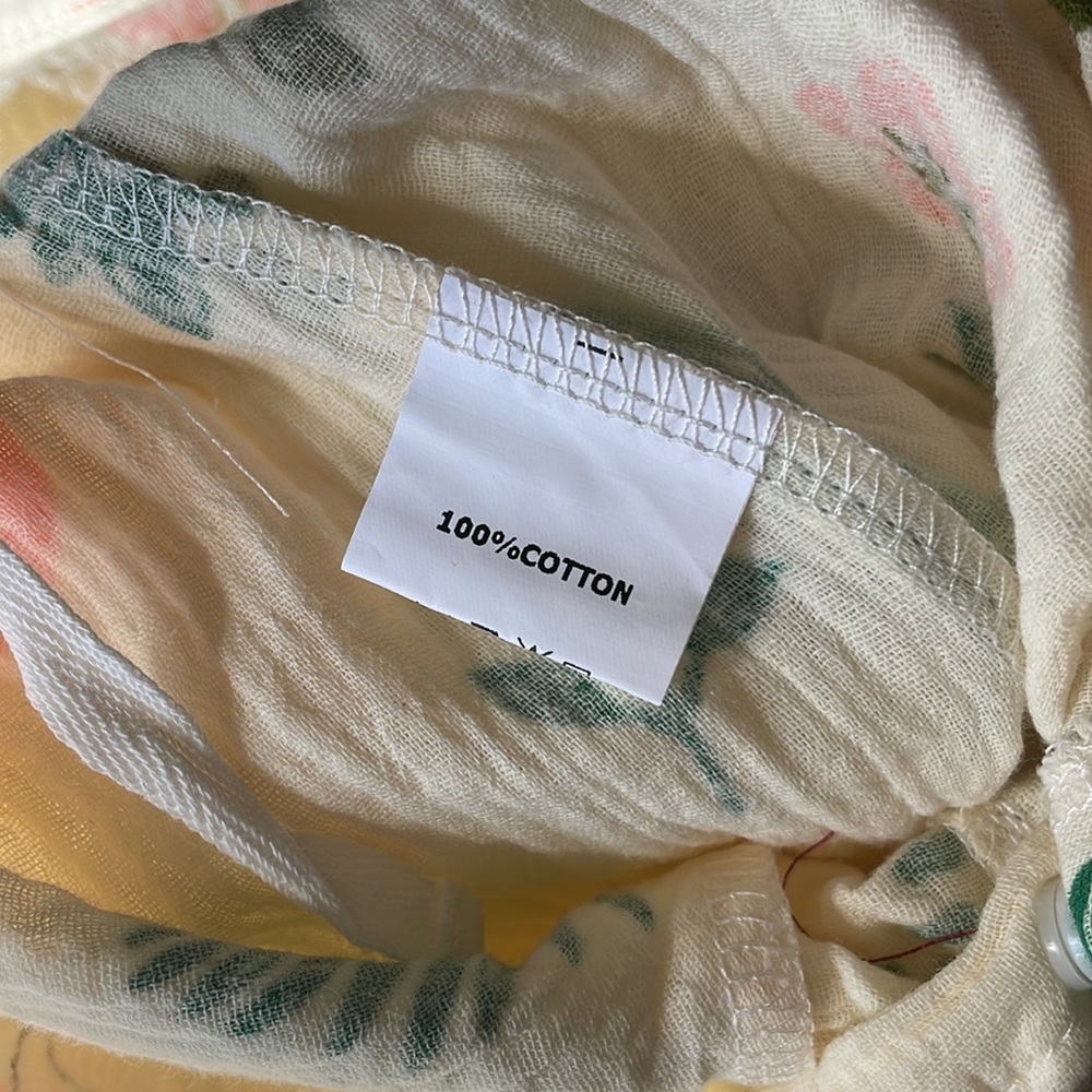 Chuya romper cream with bears and leafs size 3-6 months side tie - Picture 6 of 9